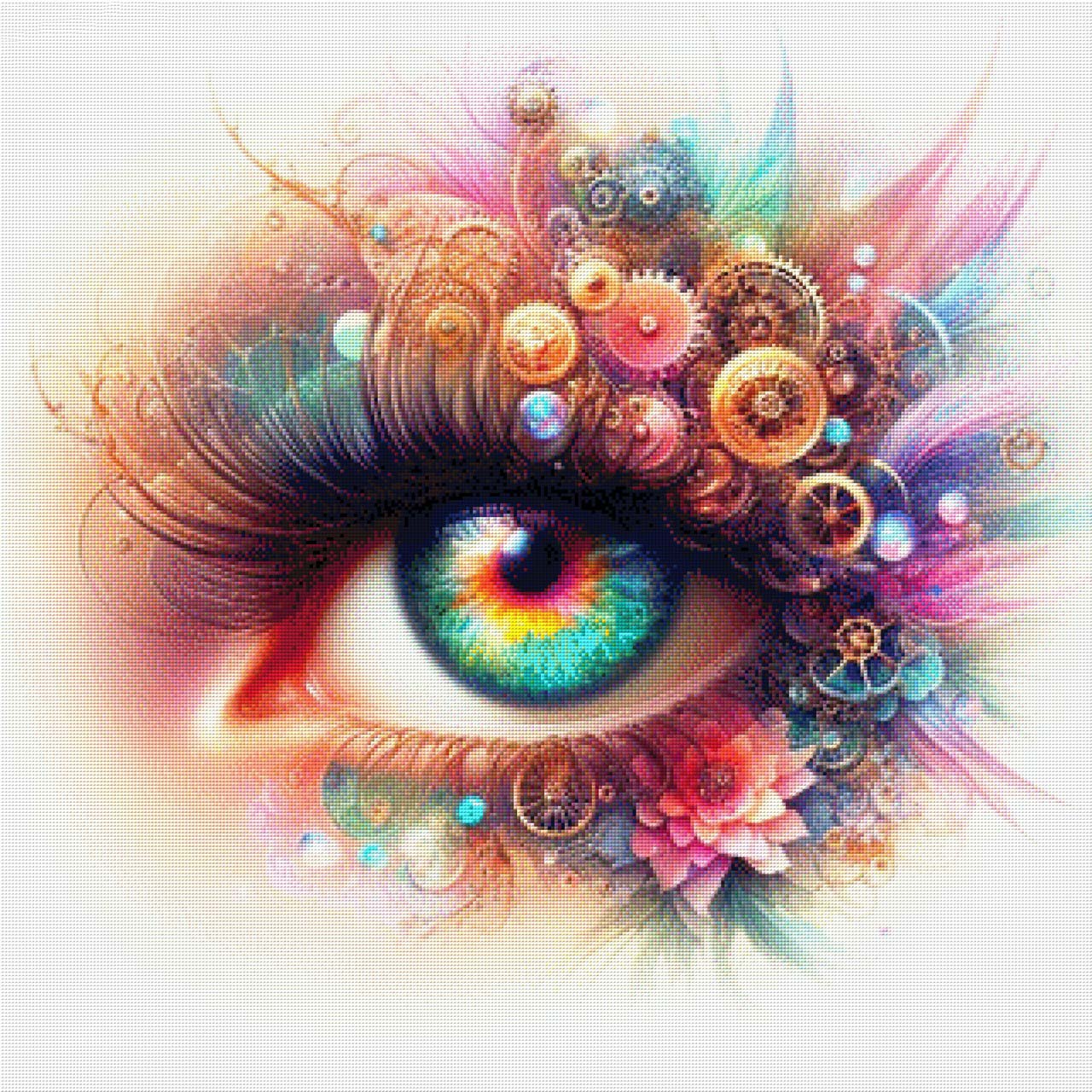 Zahnradblick, Auge Steampunk - Diamond Painting