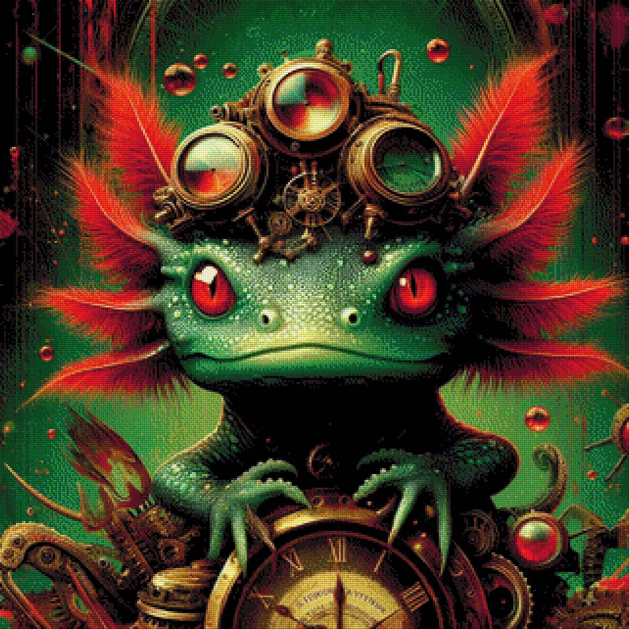 Steamlotl, Axolotl Steampunk - Diamond Painting