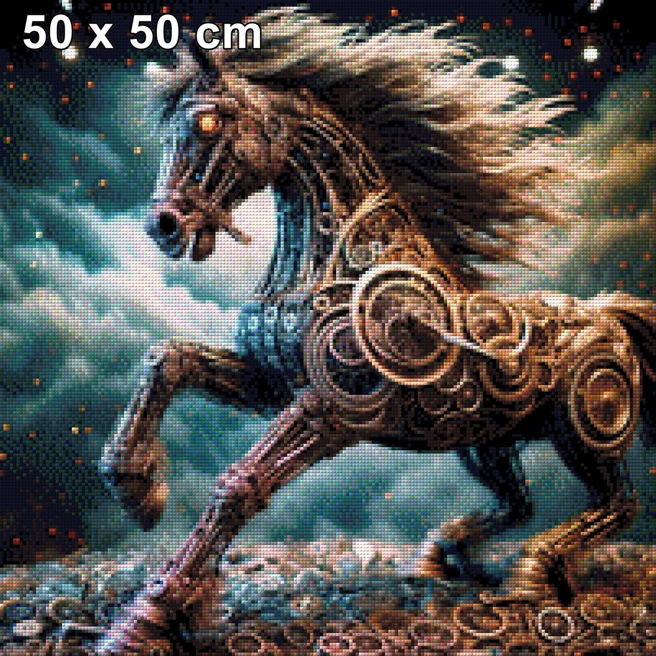 Kupferhuf, Pferd Steampunk - Diamond Painting