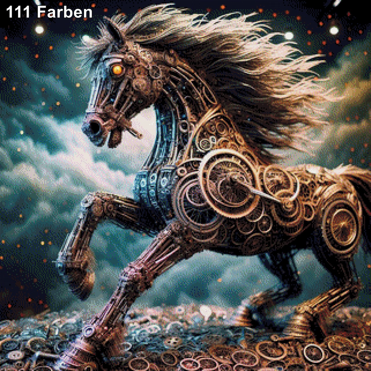 Kupferhuf, Pferd Steampunk - Diamond Painting