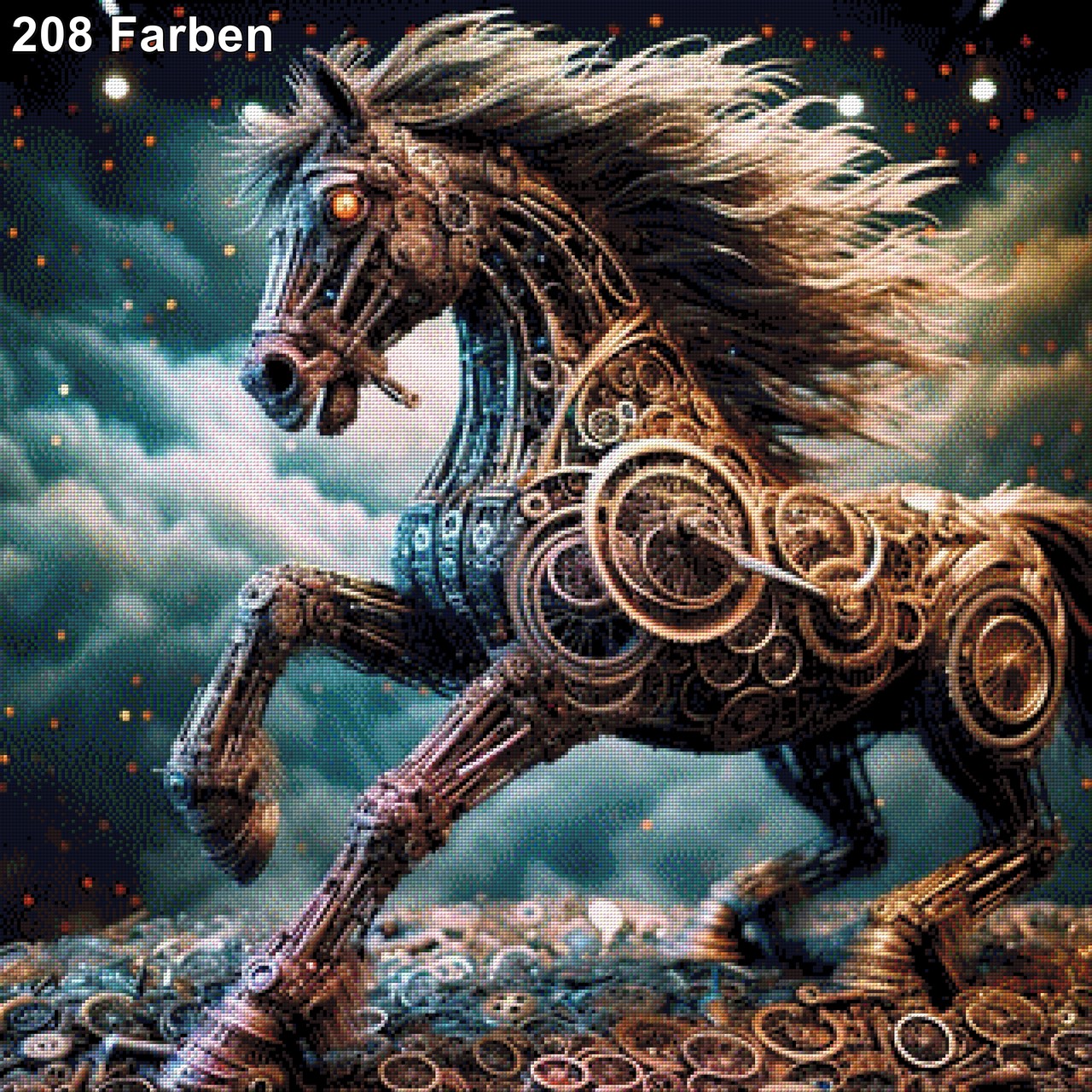 Kupferhuf, Pferd Steampunk - Diamond Painting