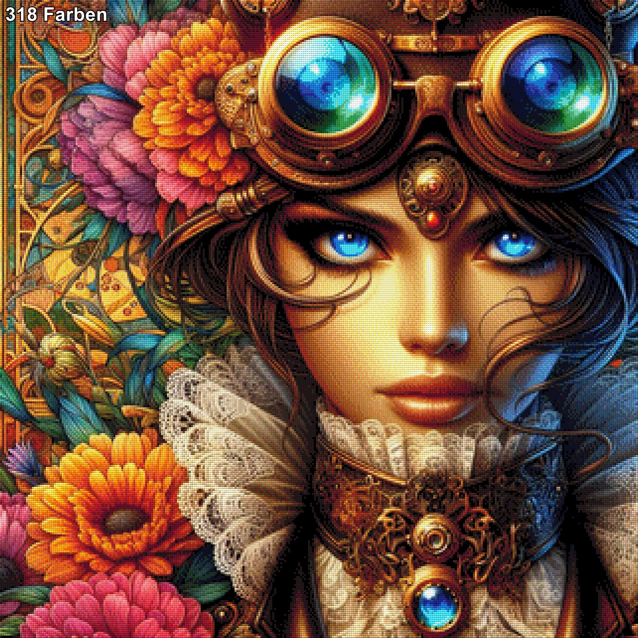 Clara das Steampunk Mädchen - Diamond Painting