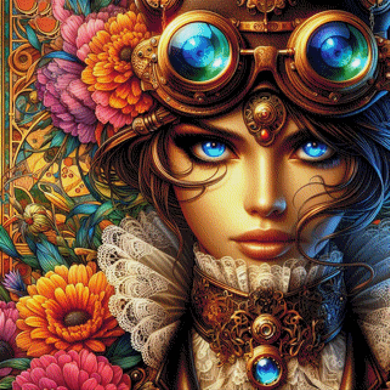 Clara das Steampunk Mädchen - Diamond Painting