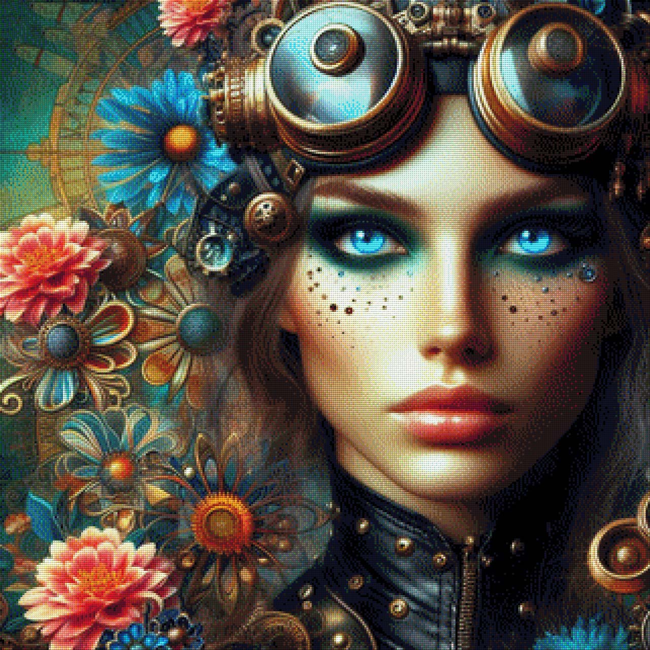 Maja die Steampunk Frau - Diamond Painting