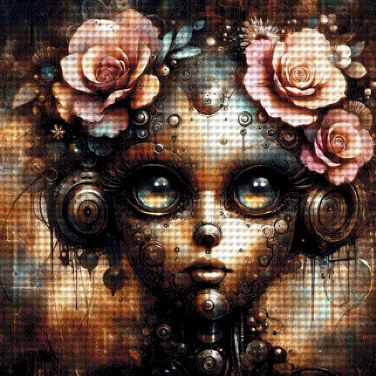 Cyberhafte Zyra, Steampunk Mädchen - Diamond Painting
