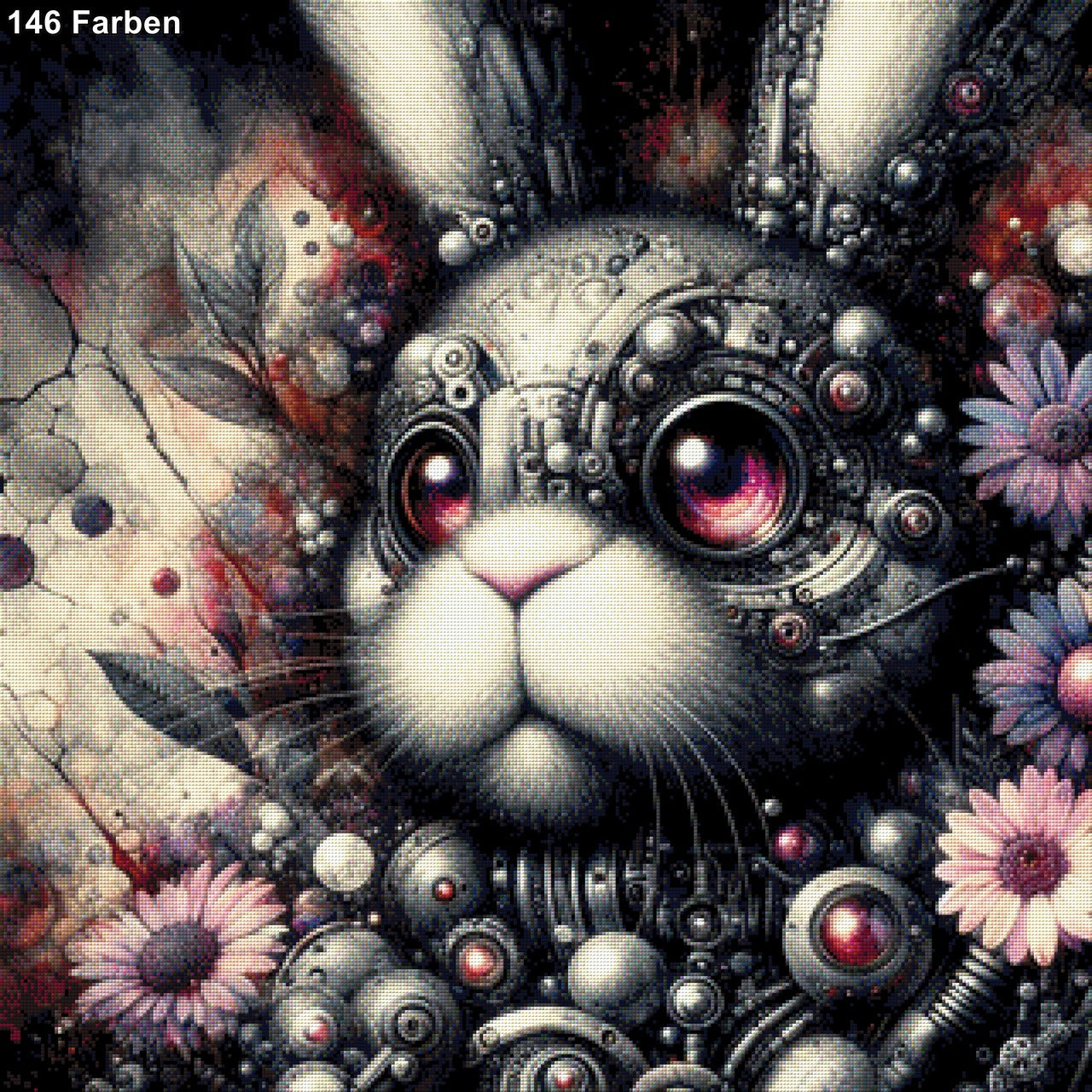 Fluffytron, Steampunk Hase - Diamond Painting