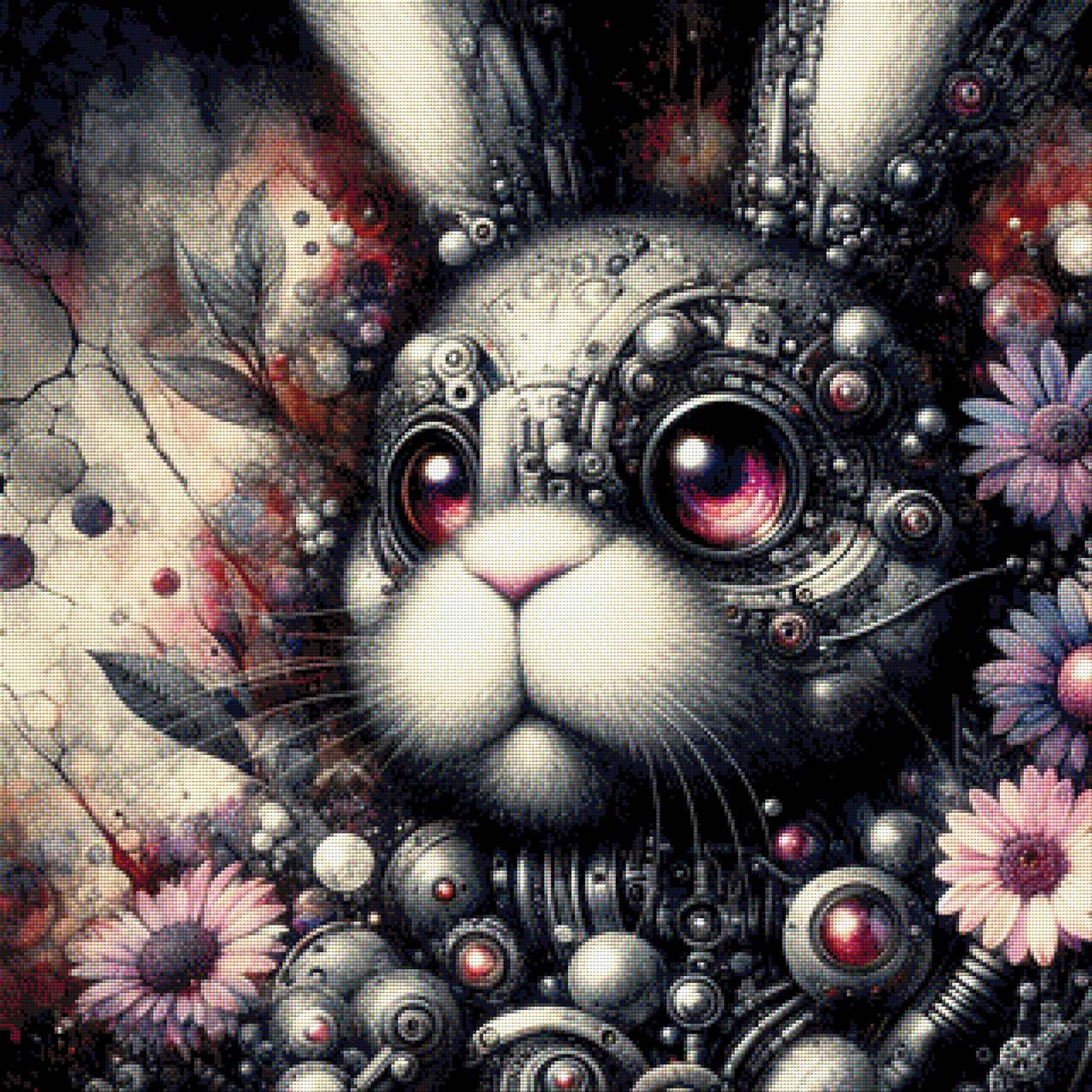 Fluffytron, Steampunk Hase - Diamond Painting