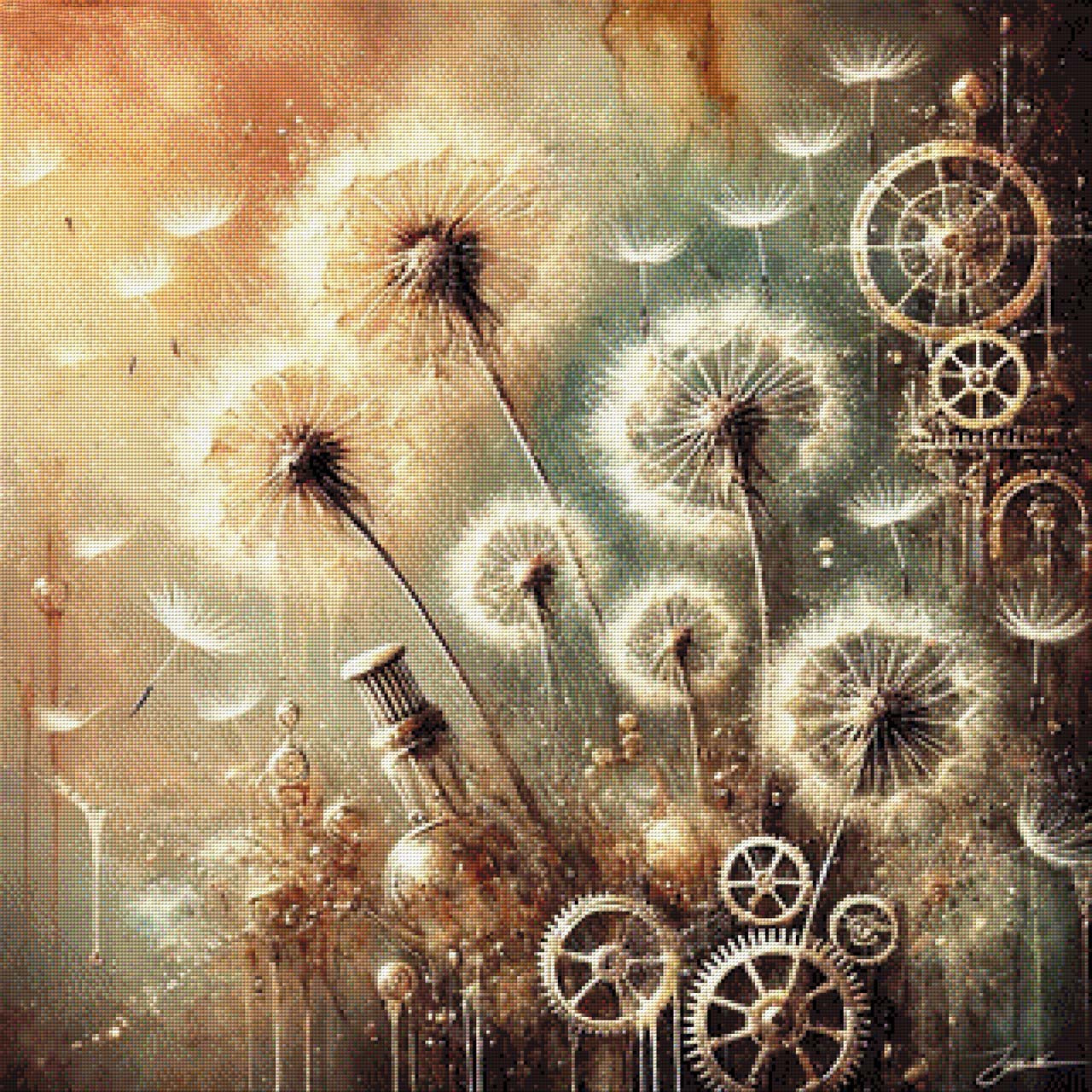 Zahnblümchen, Steampunk Pusties - Diamond Painting