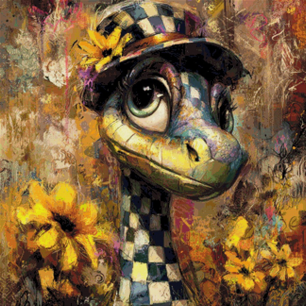 Fridolin mit Hut - Diamond Painting