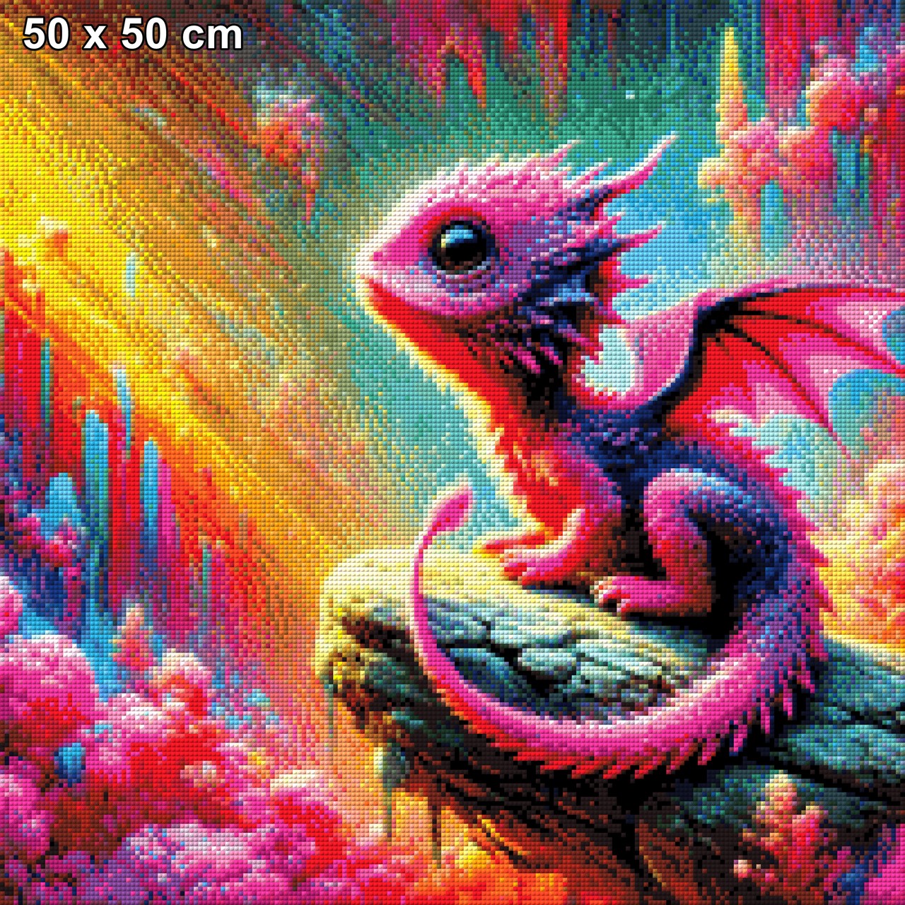 Pinker Drache - Diamond Painting