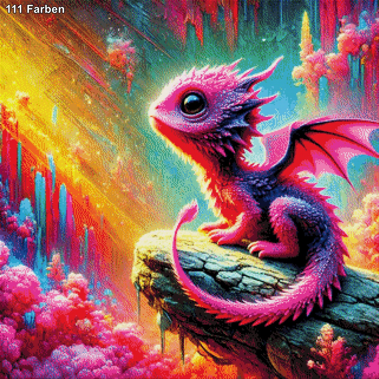Pinker Drache - Diamond Painting