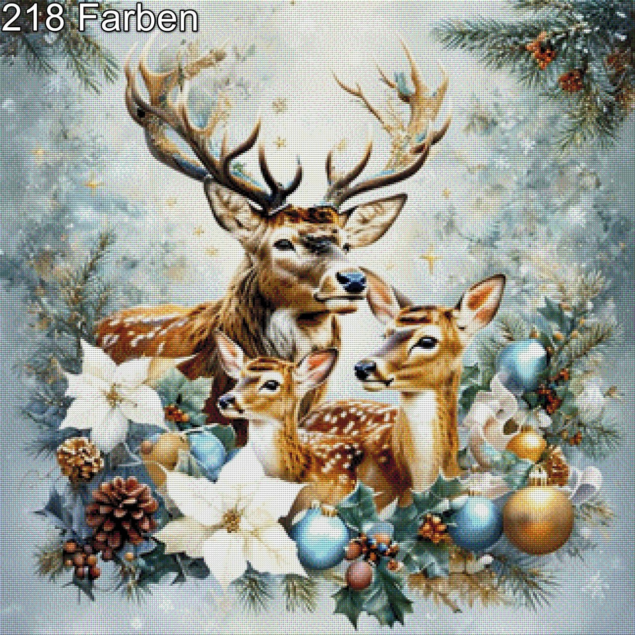 Weihnachtshirsche - Diamond Painting