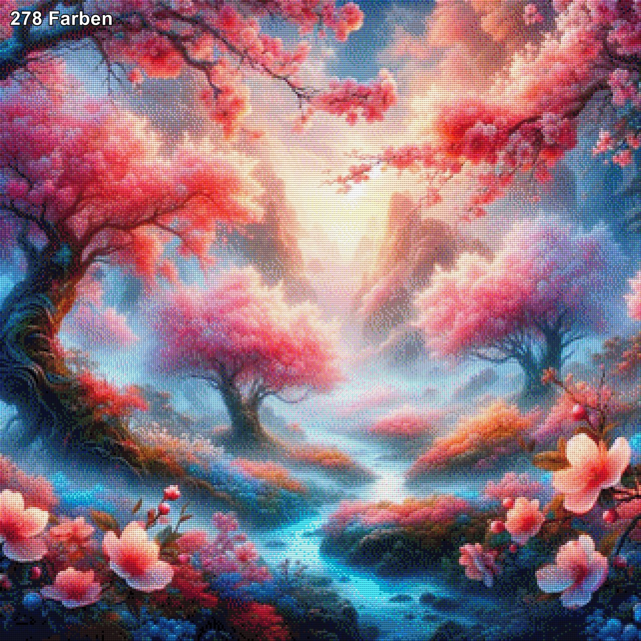 Blütenpoesie, Kirschblüte - Diamond Painting