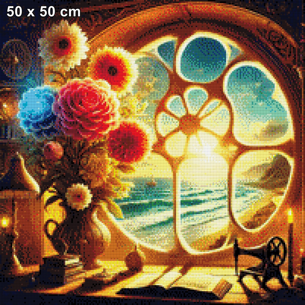 Blumen am Fenster - Diamond Painting