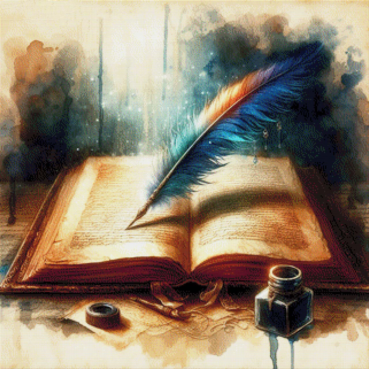 Federpoesie, Buch mit bunter Feder - Diamond Painting