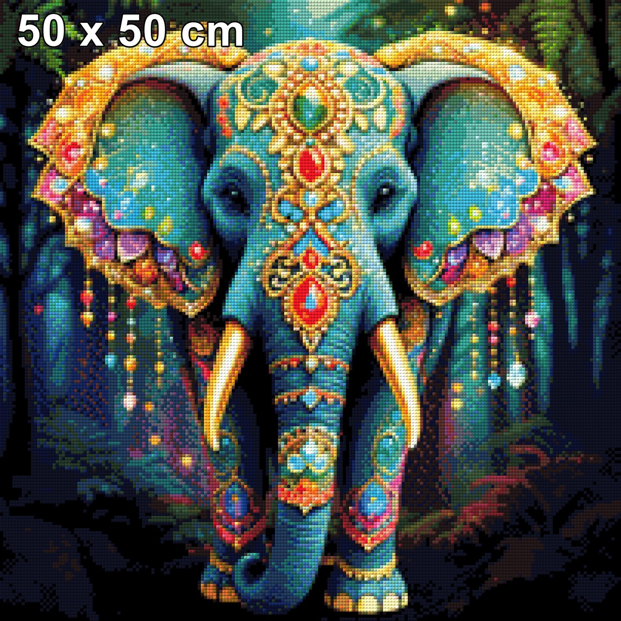 Smaragdriese, geschmückter Elefant - Diamond Painting