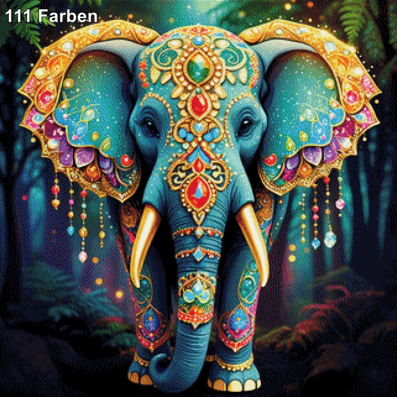Smaragdriese, geschmückter Elefant - Diamond Painting