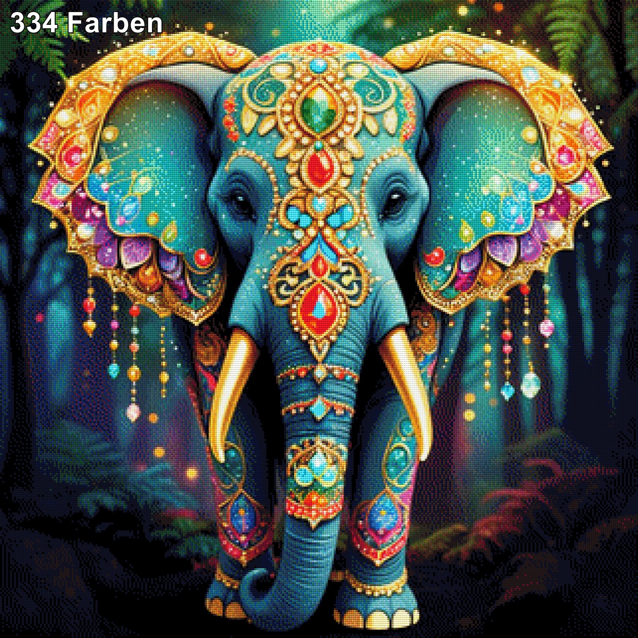 Smaragdriese, geschmückter Elefant - Diamond Painting