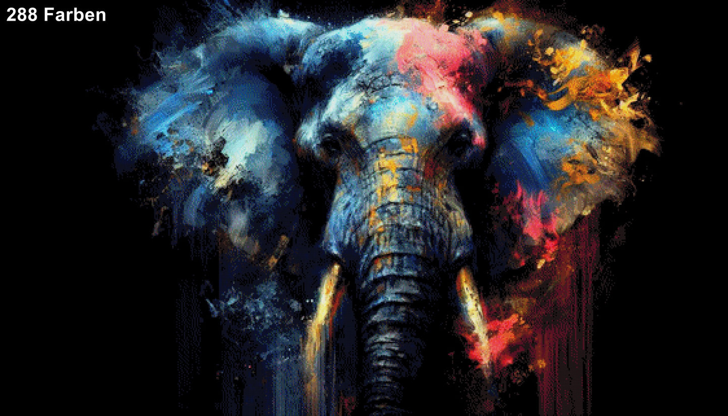 Colorphant, Bunter Elefant - Diamond Painting