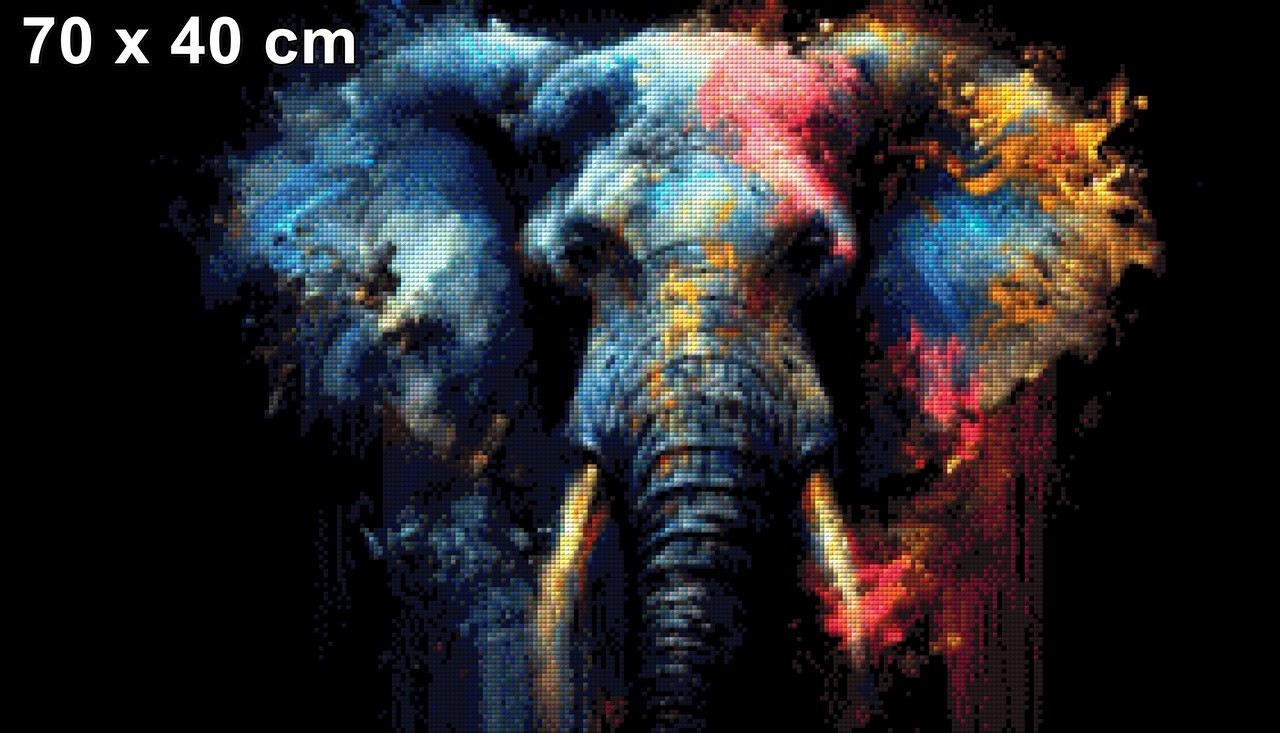 Colorphant, Bunter Elefant - Diamond Painting