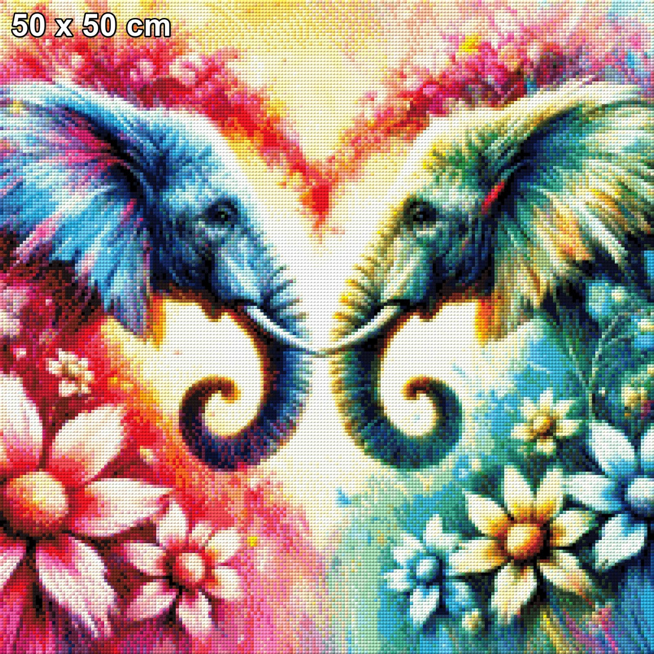 Rüsselliebe, Elefanten im Herz - Diamond Painting