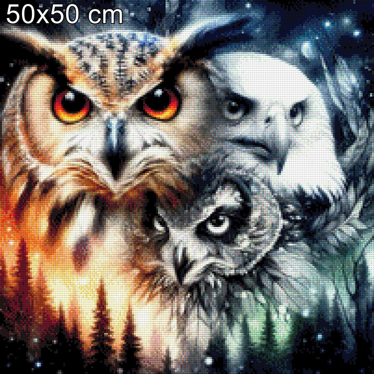 Himmelswächter, Eule, Kautz und Adler - Diamond Painting