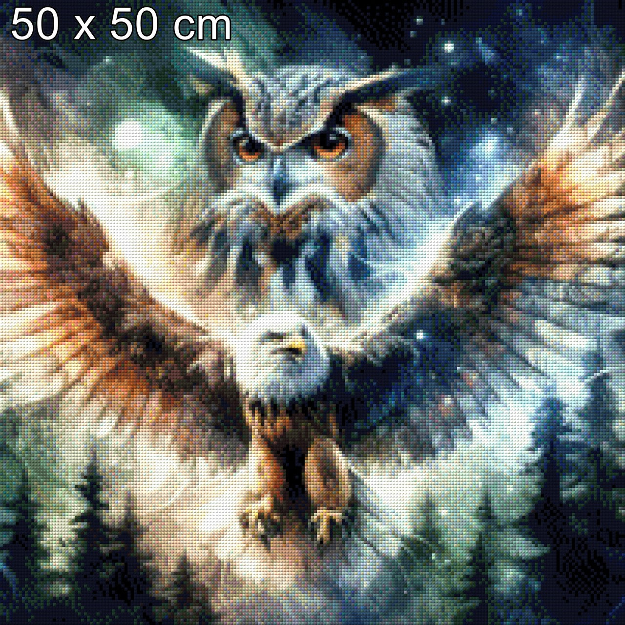 Flügelduett, Eule und Adler - Diamond Painting