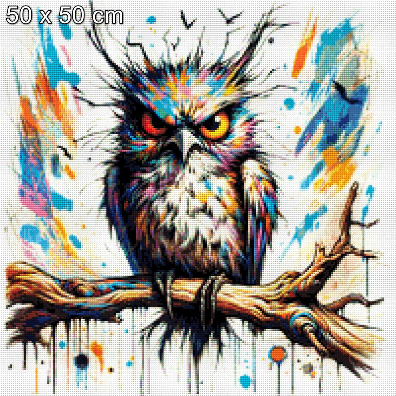 Zornfeder, angry Owl - Diamond Painting