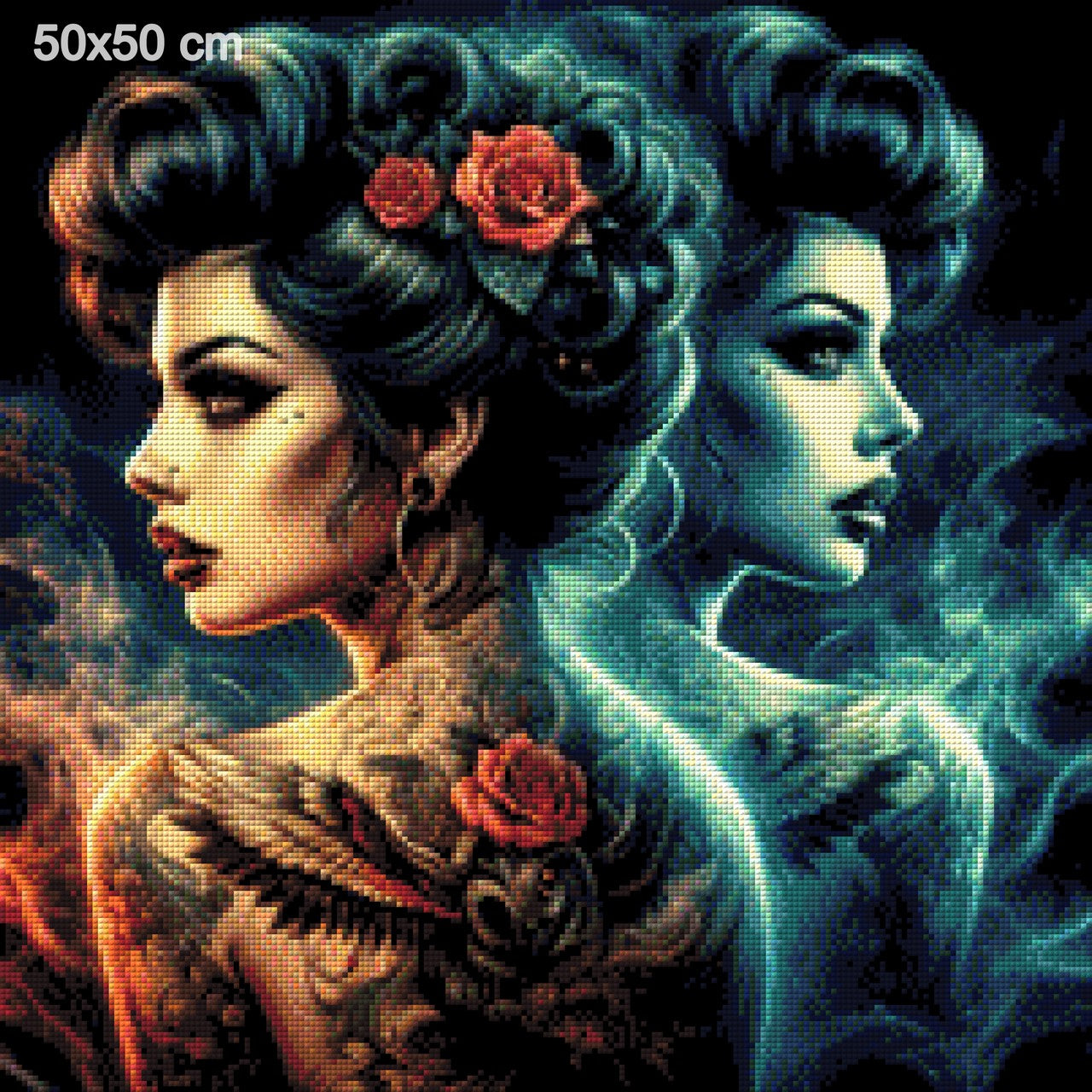 Amy mit Tattoos - Diamond Painting