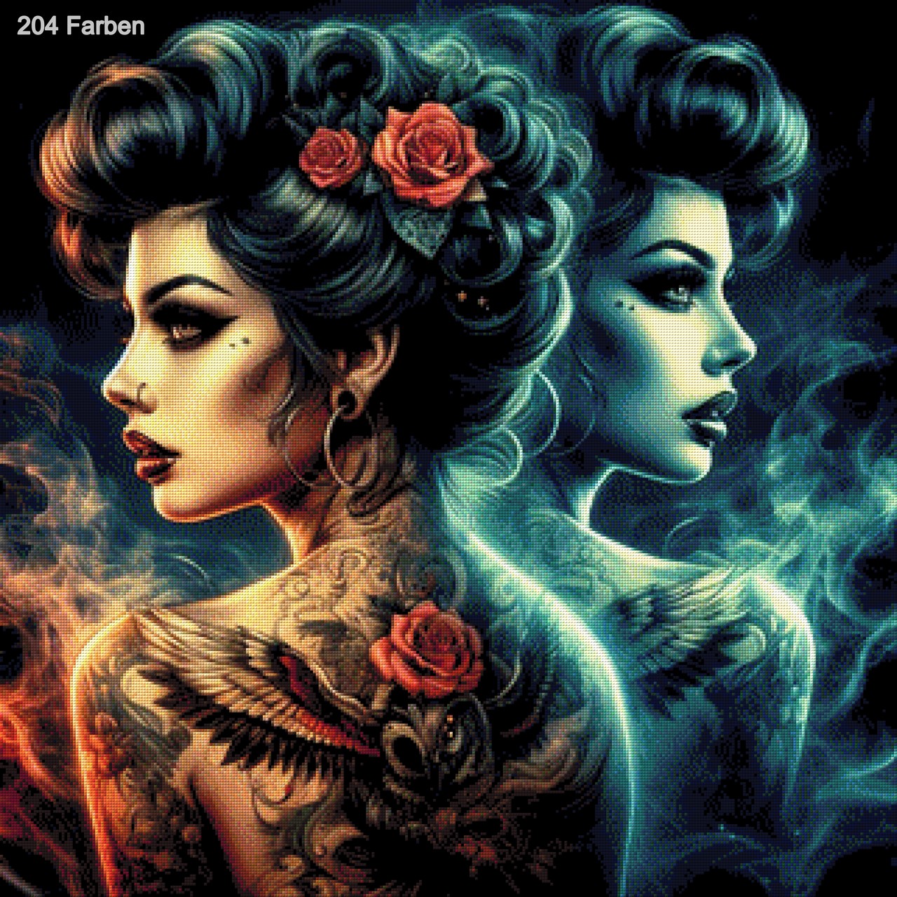 Amy mit Tattoos - Diamond Painting