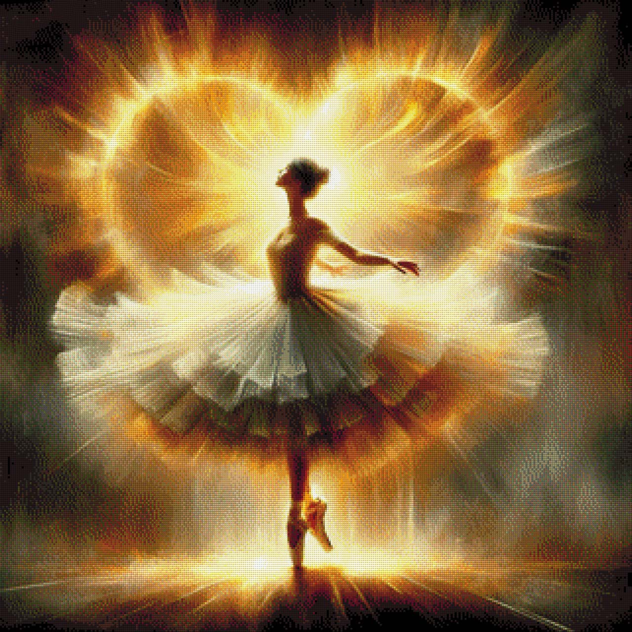 Ballerina mit leuchtendem Herz - Diamond Painting