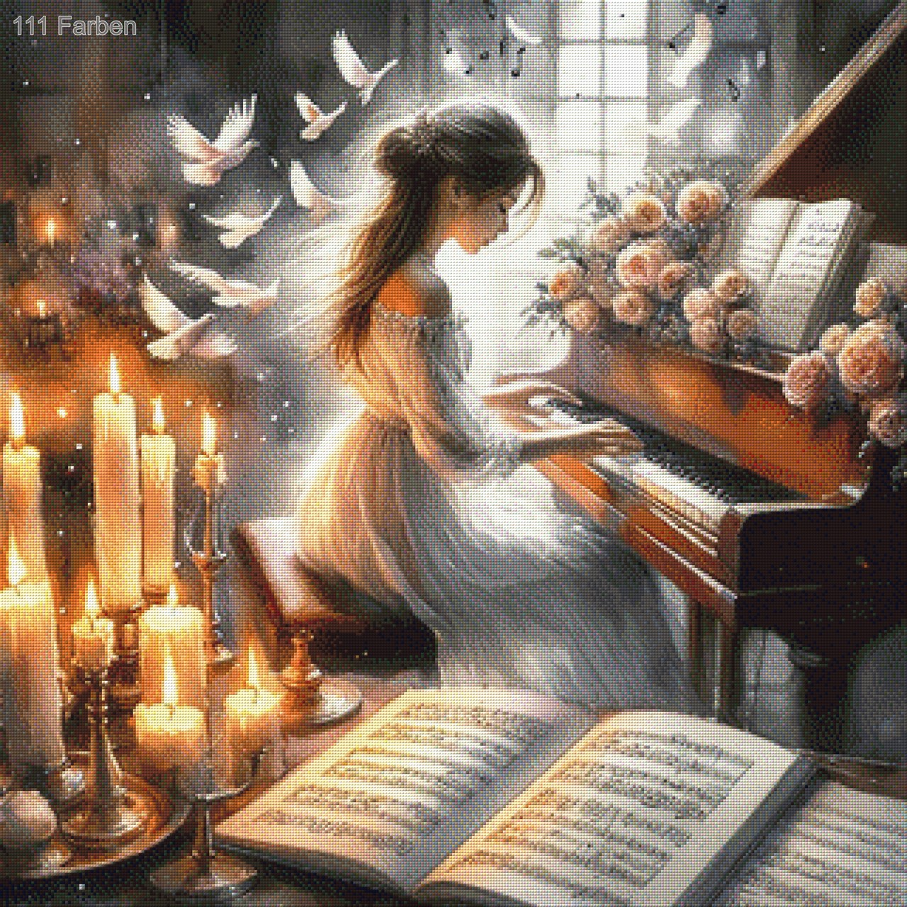 Frau am Klavier - Diamond Painting