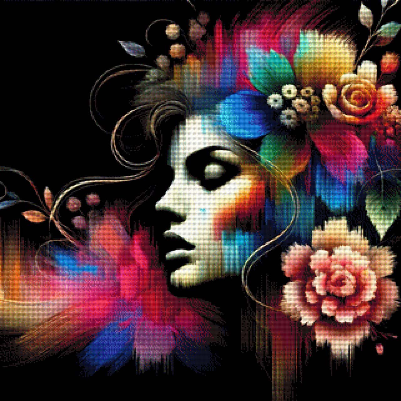 Bunte Schönheit - Diamond Painting