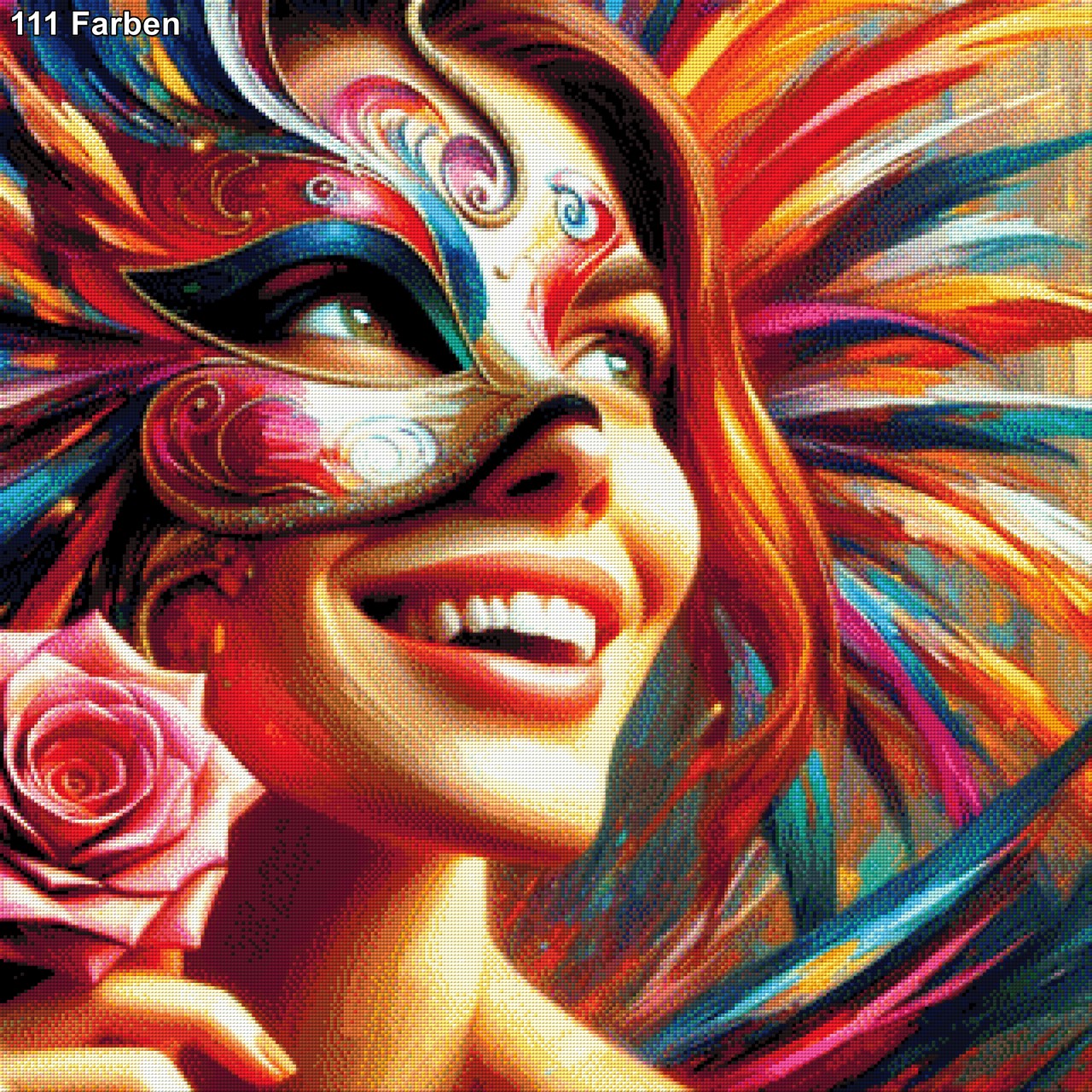 Lady mit Maske - Diamond Painting