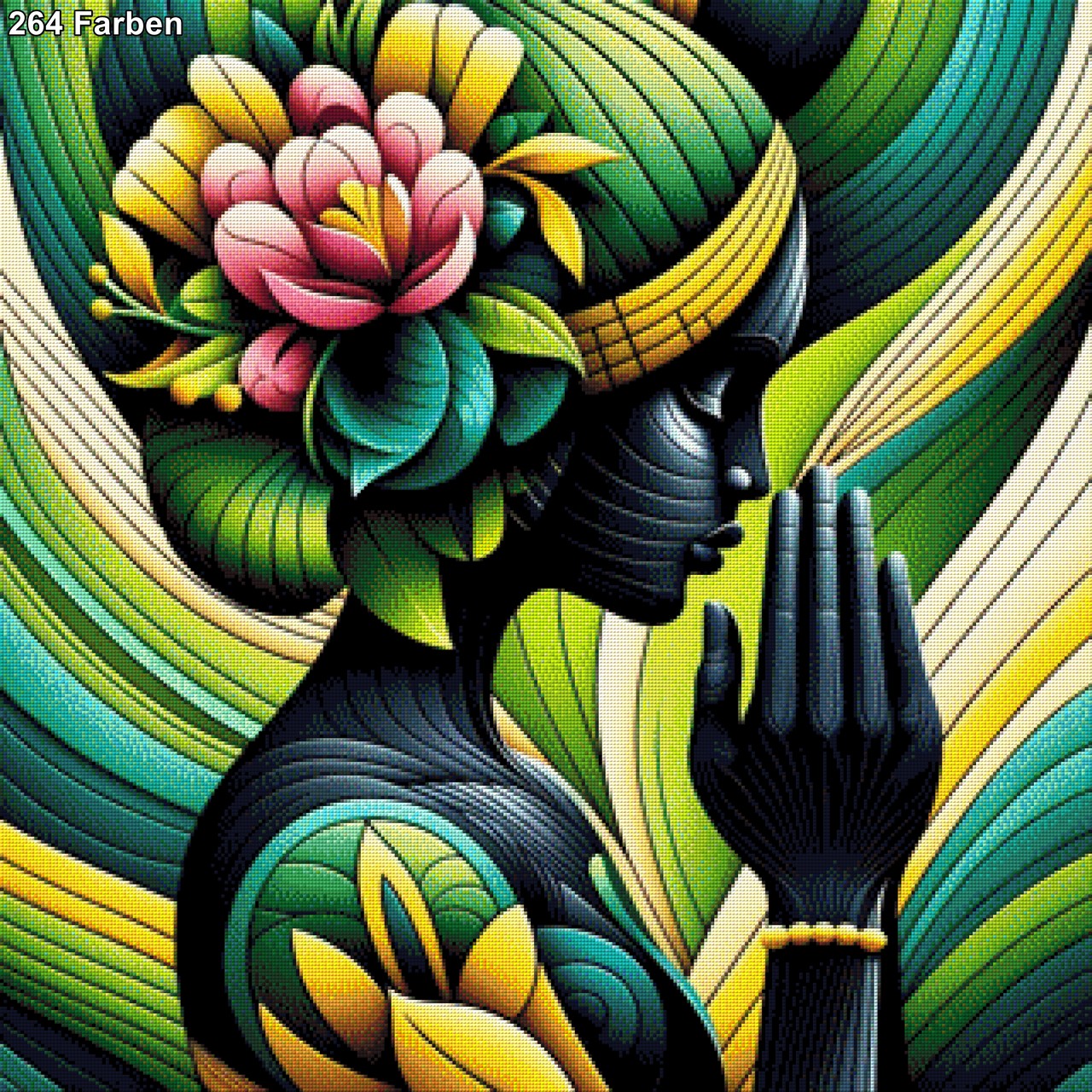 Beautiful green Lady - Diamond Painting