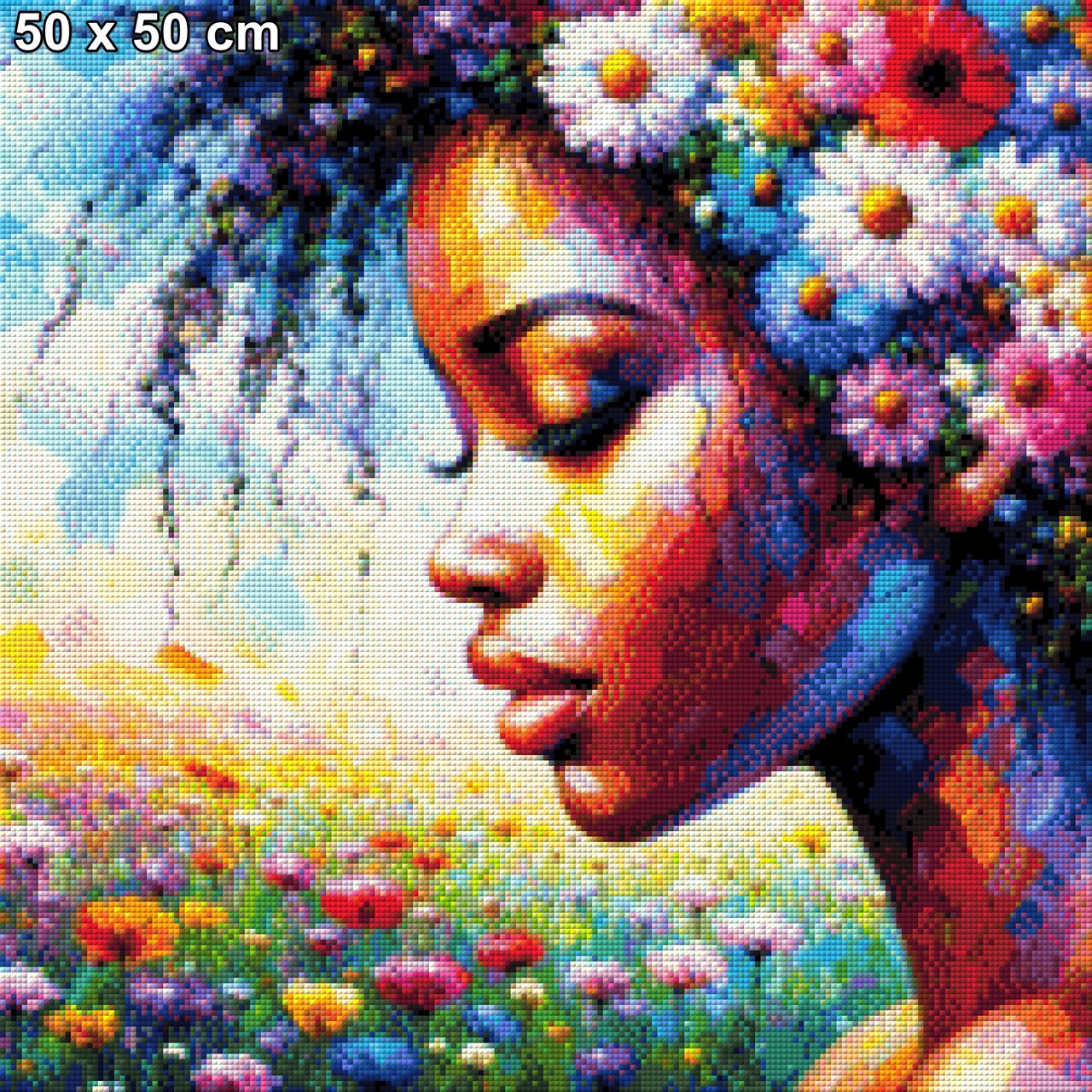 Pia im Blumenfeld - Diamond Painting