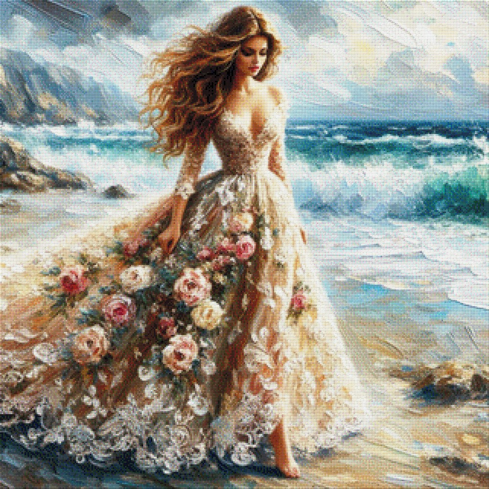 Nora am Strand - Diamond Painting