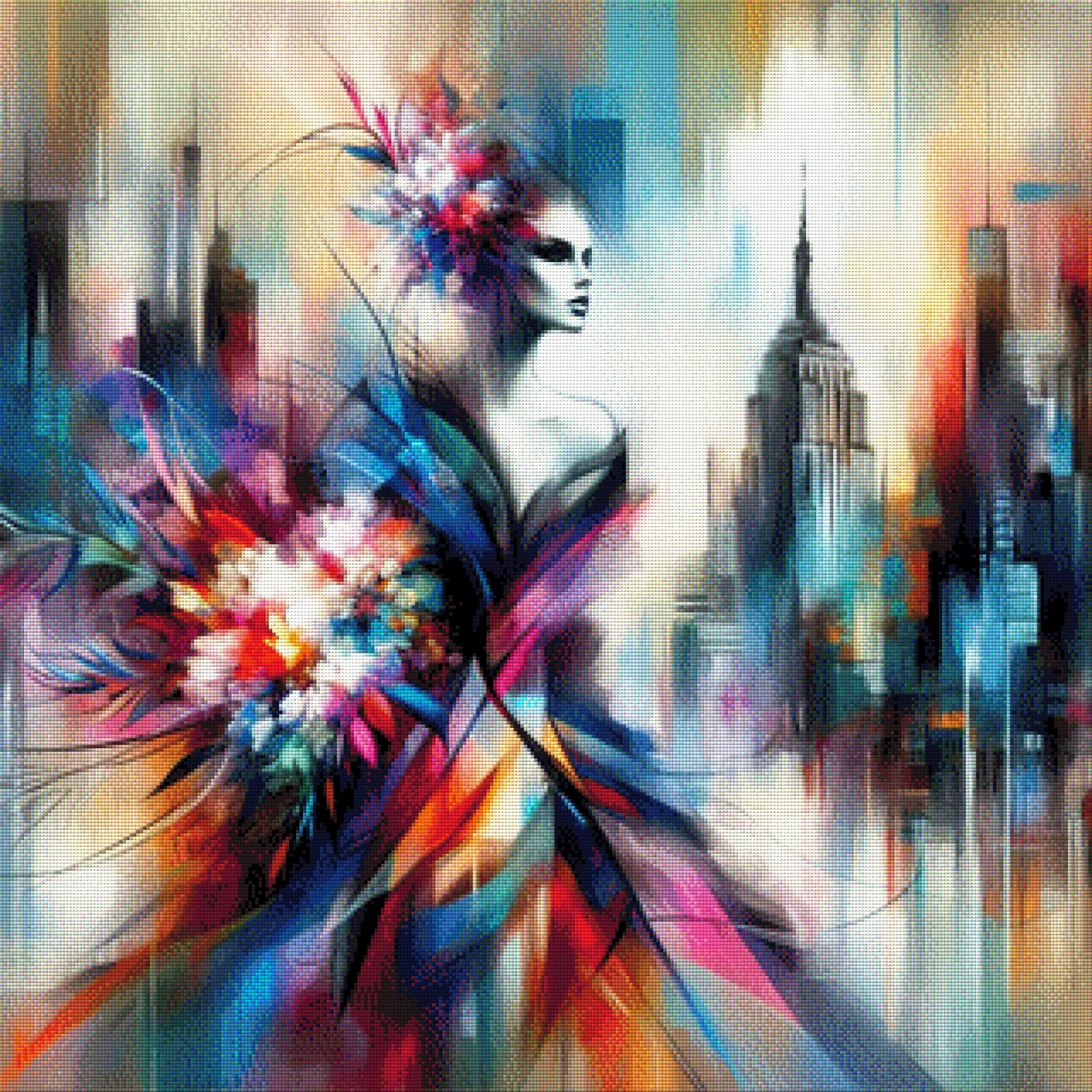 Abstrakte Frau - Diamond Painting