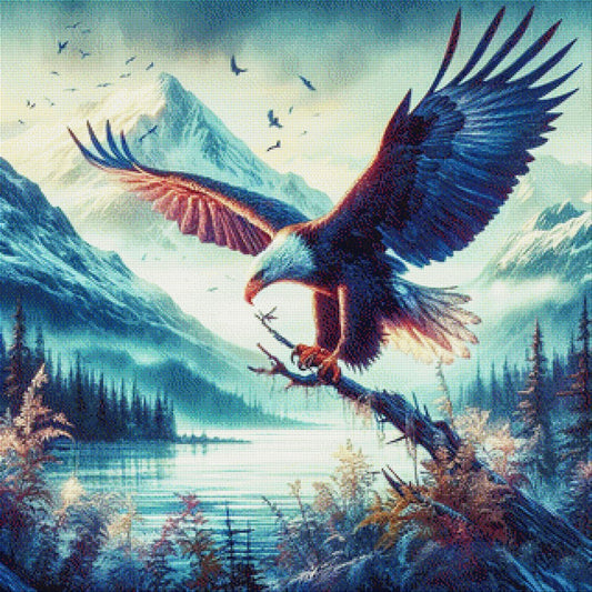 Hochflug , Adler in den Bergen - Diamond Painting