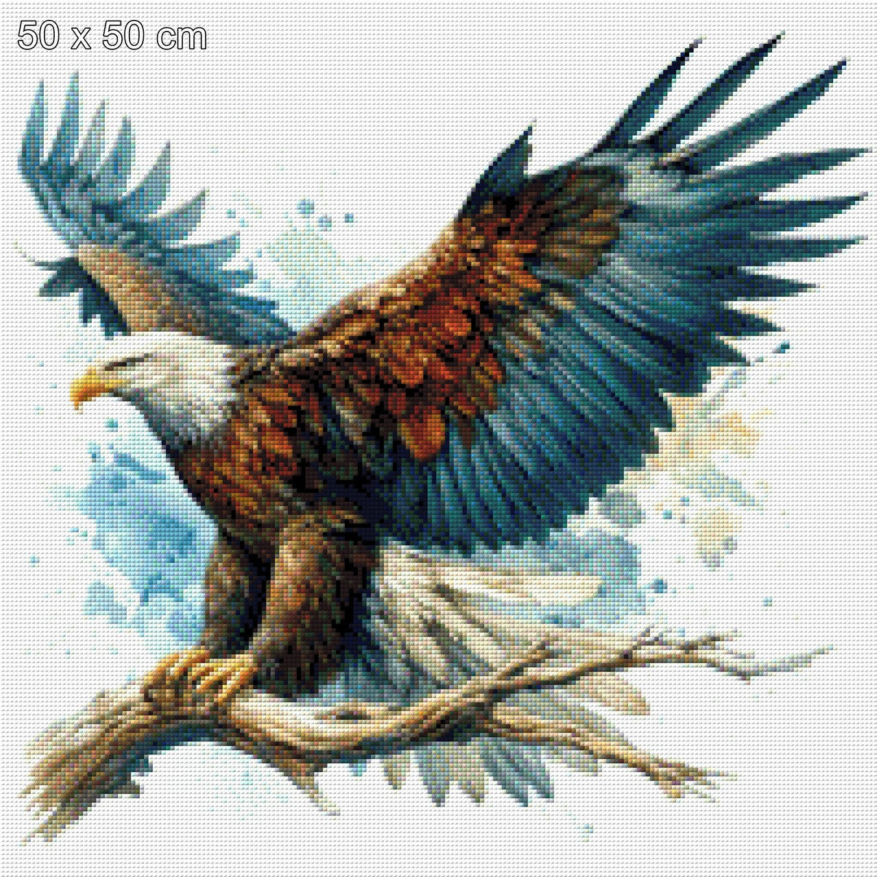 Astkönig, Adler landet auf Ast - Diamond Painting