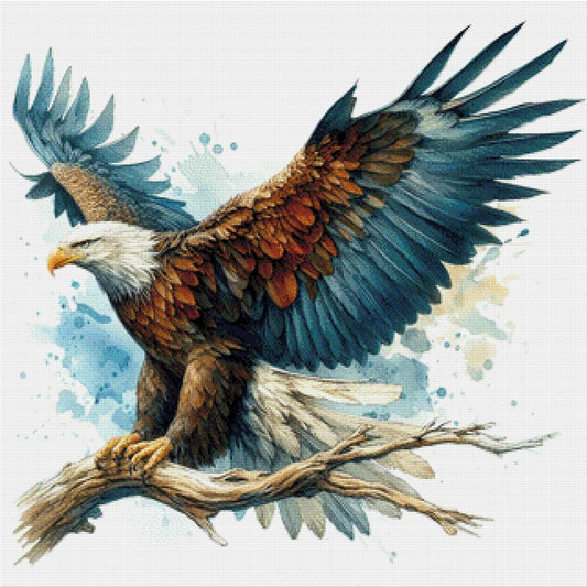 Astkönig, Adler landet auf Ast - Diamond Painting