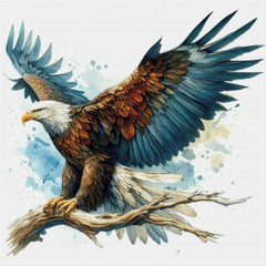 Astkönig, Adler landet auf Ast - Diamond Painting