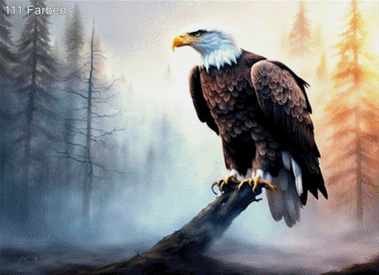 Stammwächter, Adler auf Stamm - Diamond Painting