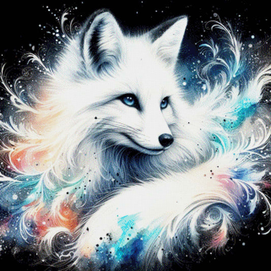 Weißpfote, weißer Fuchs - Diamond Painting