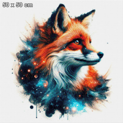 Farbenfroher Fuchskopf - Diamond Painting