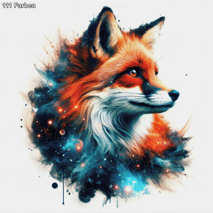 Farbenfroher Fuchskopf - Diamond Painting