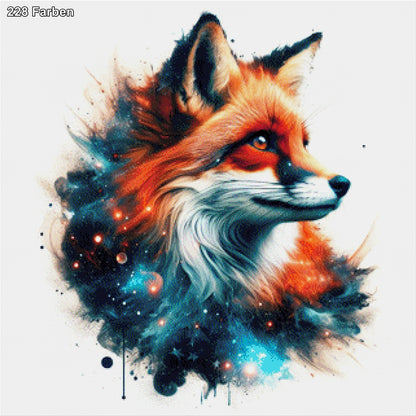 Farbenfroher Fuchskopf - Diamond Painting
