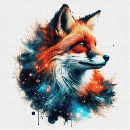Farbenfroher Fuchskopf - Diamond Painting