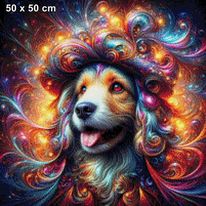 Stolze Nala, Hund mit Locken - Diamond Painting