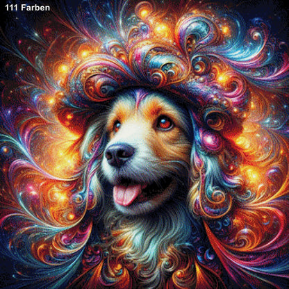 Stolze Nala, Hund mit Locken - Diamond Painting